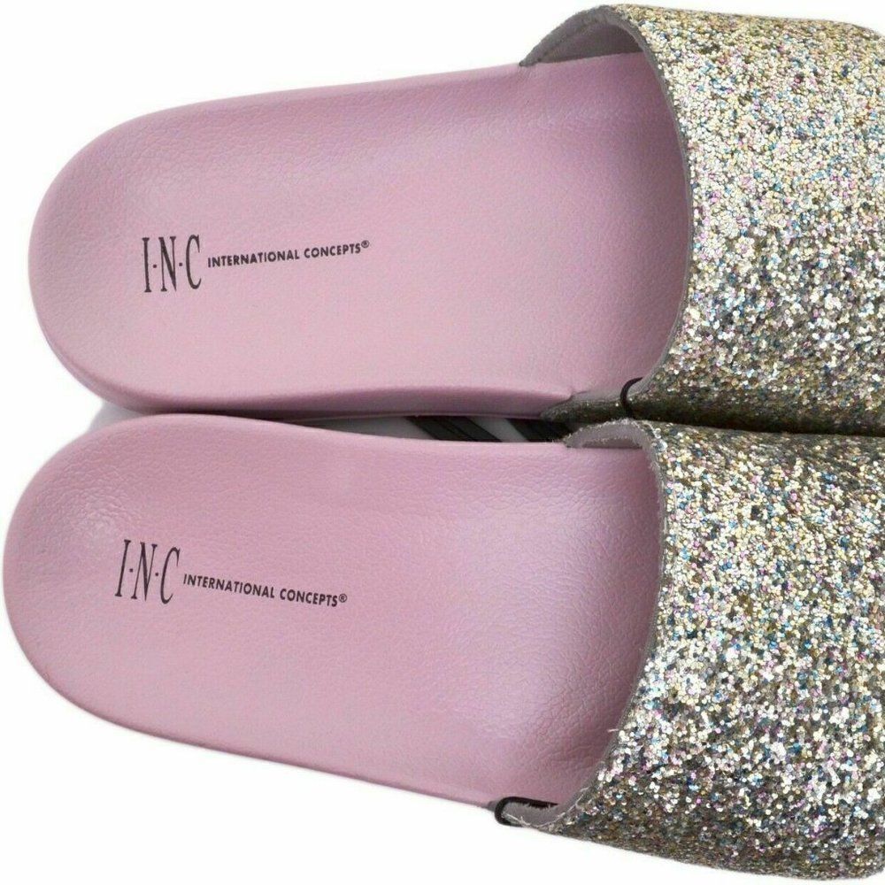 INC Purple Glitter Pool Slides Slippers Large 9-10 NWT - Picture 5 of 7